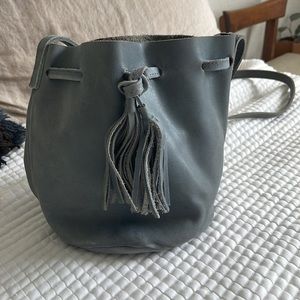 ABLE Blue Leather Bucket Purse